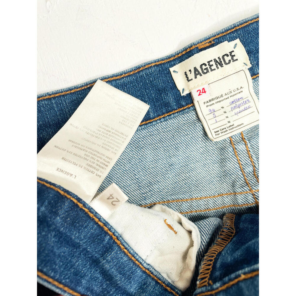 L'Agence Distressed Denim Shorts - Picture 4 of 8